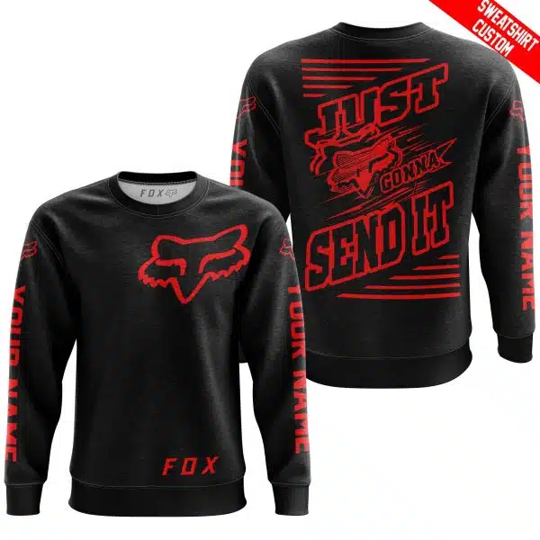 Premium Just Fckn Gonna Send It - Custom Name - Fox Racing - Red Black - Image 5