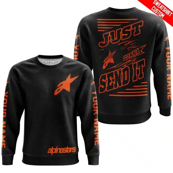 Premium Just Fckn Gonna Send It - Custom Name - Alpinestars - Orange Black - Image 5