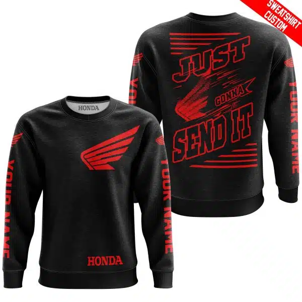 Premium Just Fckn Gonna Send It - Custom Name - Honda - Red Black - Image 5