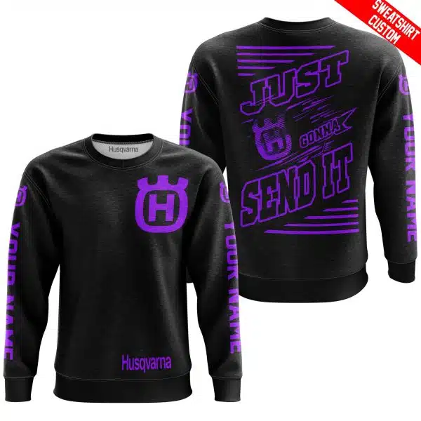 Premium Just Fckn Gonna Send It - Custom Name - Husqvarna - Purple Black - Image 5