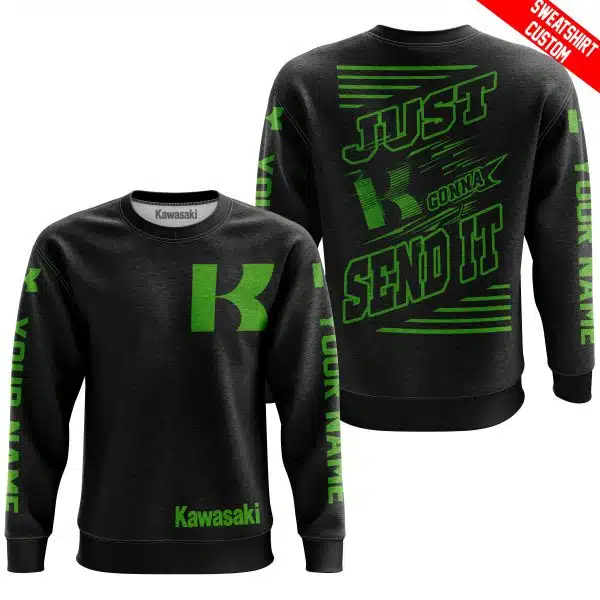 Premium Just Fckn Gonna Send It - Custom Name - Kawasaki - Green Black - Image 5