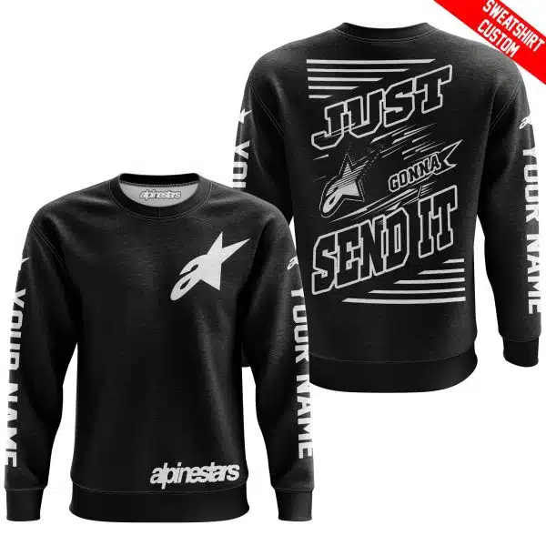 Premium Just Fckn Gonna Send It - Custom Name - Alpinestars - White Black - Image 5