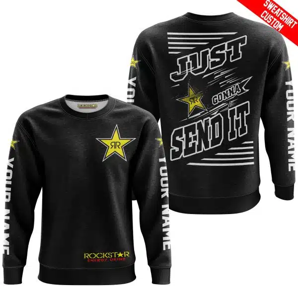 Premium Just Fckn Gonna Send It - Custom Name - Rockstar Energy - White Black - Image 5
