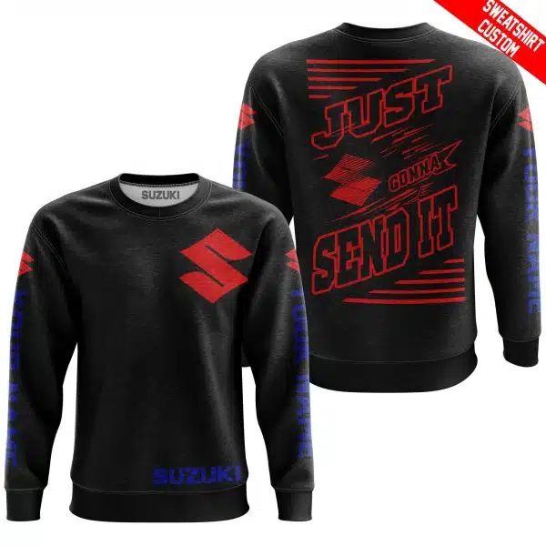 Premium Just Fckn Gonna Send It - Custom Name - Suzuki - Red Black - Image 5