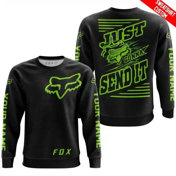 Premium Just Fckn Gonna Send It - Custom Name - Fox Racing - Green 1 Black - Image 4