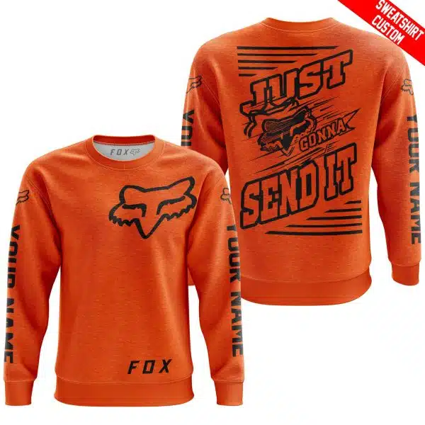 Premium Just Fckn Gonna Send It – Custom Name – Fox – Orange - Image 3