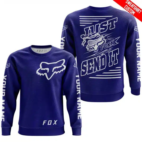 Premium Just Fckn Gonna Send It – Custom Name – Fox – Navy - Image 5