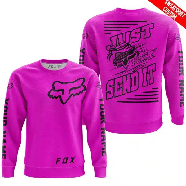 Premium Just Fckn Gonna Send It – Custom Name – Fox – Pink - Image 5