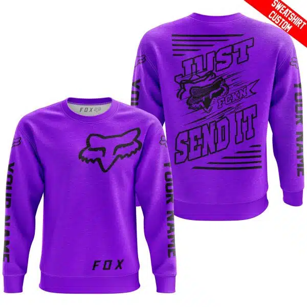Premium Just Fckn Gonna Send It – Custom Name – Fox – Purple - Image 5