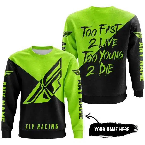 Too Fast To Live Too Young To Die - 3d All Over Printed - Fly Racing Neon - Image 4