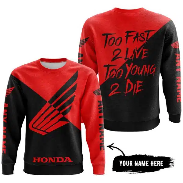 Too Fast To Live Too Young To Die - 3d All Over Printed - Honda - Image 4