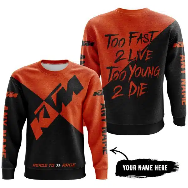 Too Fast To Live Too Young To Die - 3d All Over Printed - Ktm - Image 3