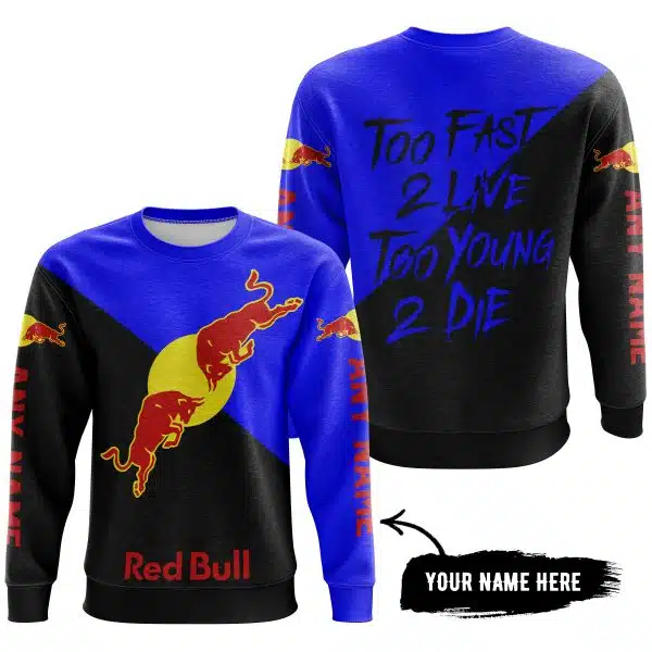 Too Fast To Live Too Young To Die - 3d All Over Printed - Red Bull - Image 4
