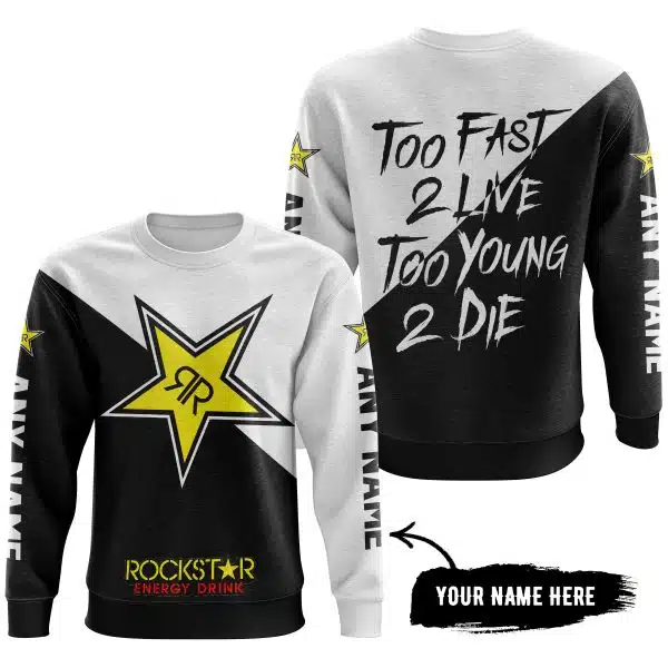 Too Fast To Live Too Young To Die - 3d All Over Printed - Rockstar Energy - Image 4