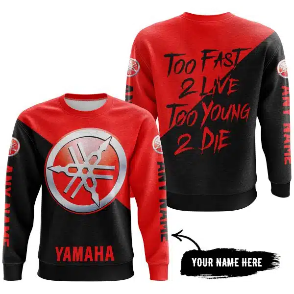 Too Fast To Live Too Young To Die - 3d All Over Printed - Yamaha - Red - Image 4