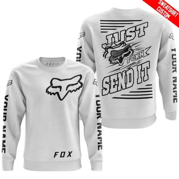 Premium Just Fckn Gonna Send It – Custom Name – Fox – White - Image 5