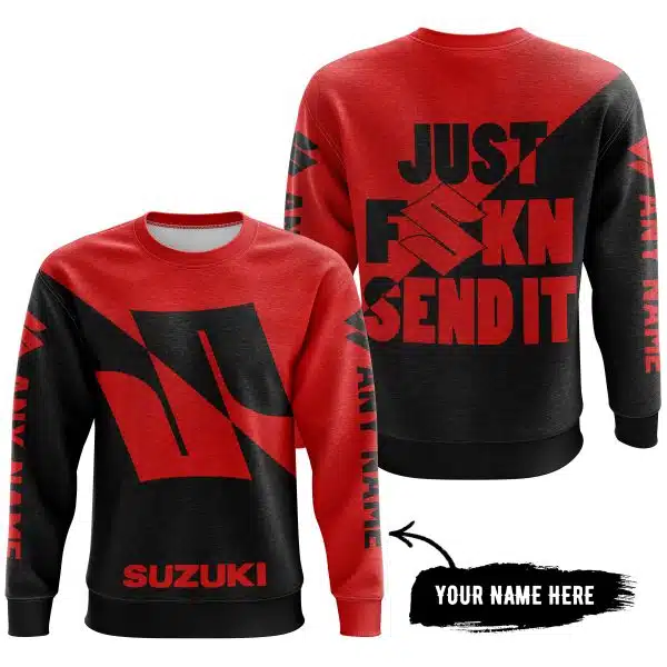 Just Fkcn Send It - 3d All Over Printed - Suzuki - Red - Image 4