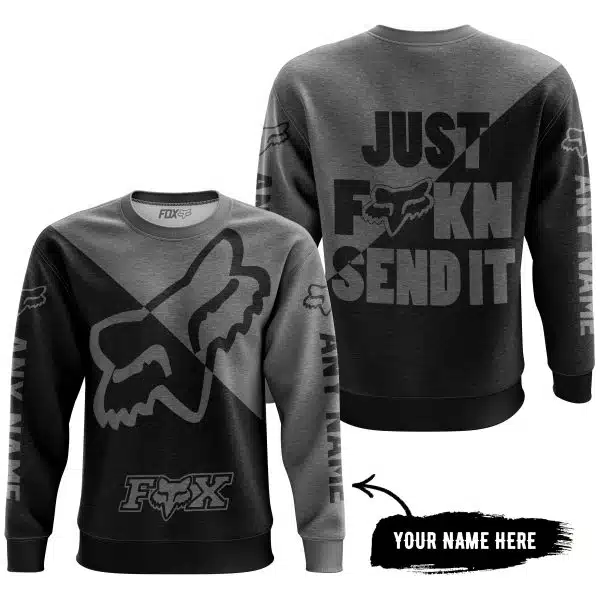 Just Fkcn Send It - 3d All Over Printed - Fox Racing - Grey - Image 4