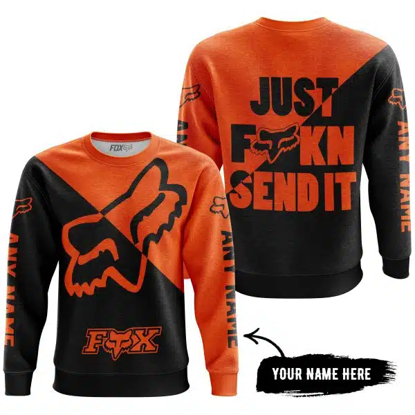 Just Fkcn Send It - 3d All Over Printed - Fox Racing - Orange - Image 4