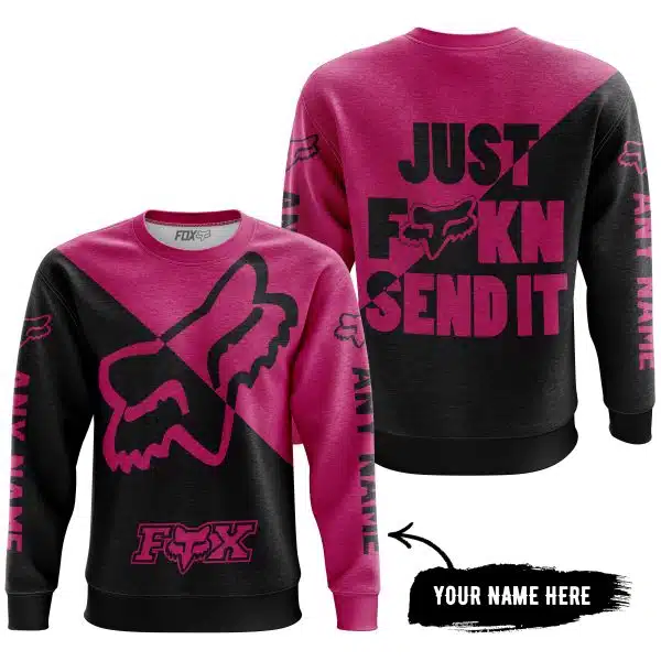 Just Fkcn Send It - 3d All Over Printed - Fox Racing - Pink 1 - Image 4