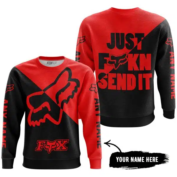 Just Fkcn Send It - 3d All Over Printed - Fox Racing - Red - Image 4