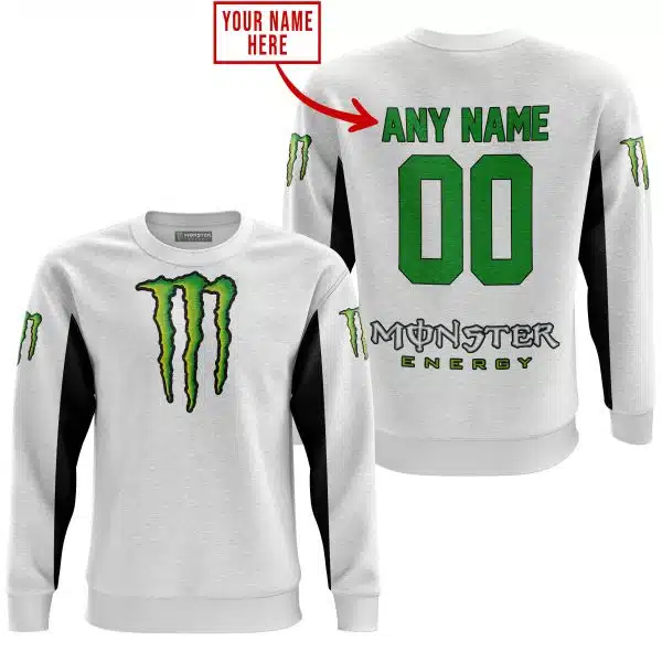 Custom Name Racing - Limited Edition - Monster - White V2 - Image 4