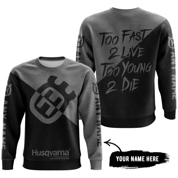 Too Fast To Live Too Young To Die - 3d All Over Printed - Husqvarna Grey - Image 4