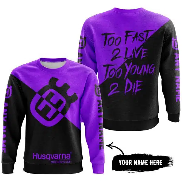 Too Fast To Live Too Young To Die - 3d All Over Printed - Husqvarna Purple - Image 3