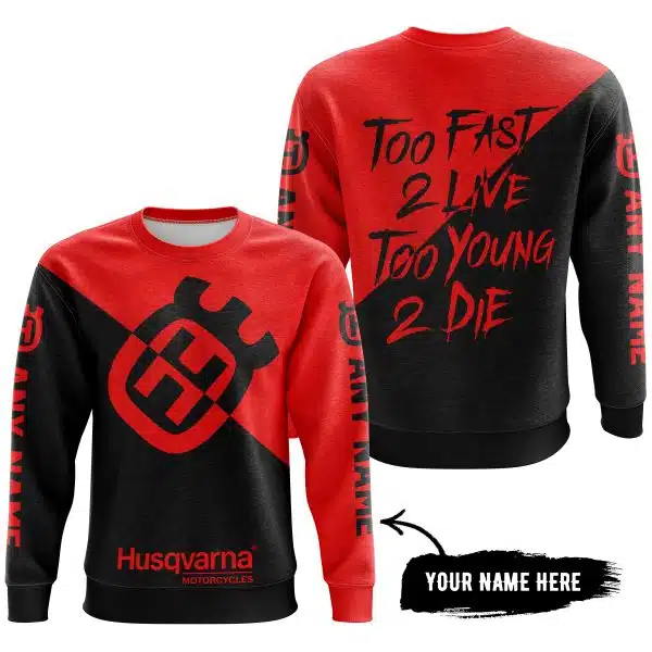 Too Fast To Live Too Young To Die - 3d All Over Printed - Husqvarna Red - Image 4