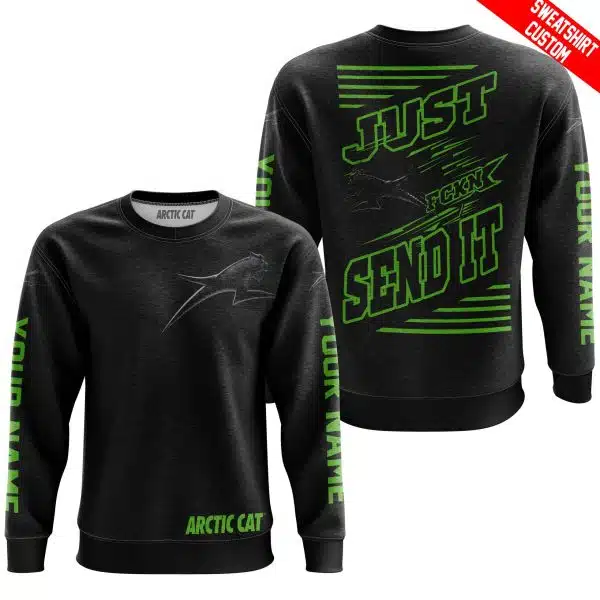 Premium Just Fckn Gonna Send It - Custom Name - Arctic Cat - Green Black - Image 5
