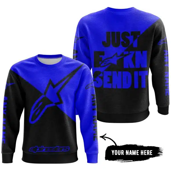 Just Fkcn Send It - 3d All Over Printed - Alpinestars Blue - Image 4