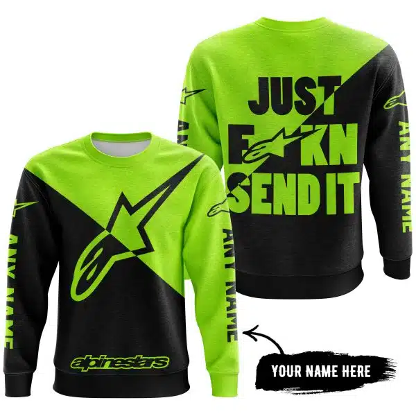Just Fkcn Send It - 3d All Over Printed - Alpinestars Neon - Image 5