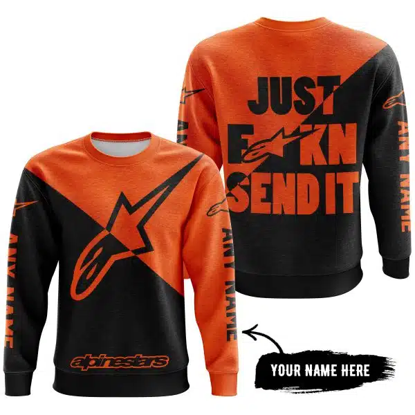 Just Fkcn Send It - 3d All Over Printed - Alpinestars Orange - Image 4
