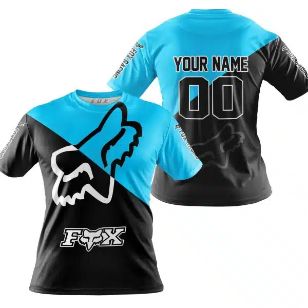 Premium Gift - Custom Name - Fox Racing - Sky Blue - Image 3