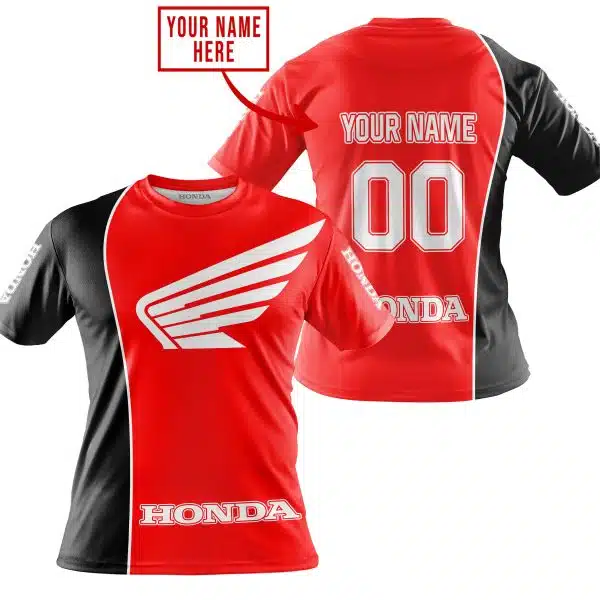 Limited Edition - Custom Name Motocrocss V2 - Honda - Red - Image 3