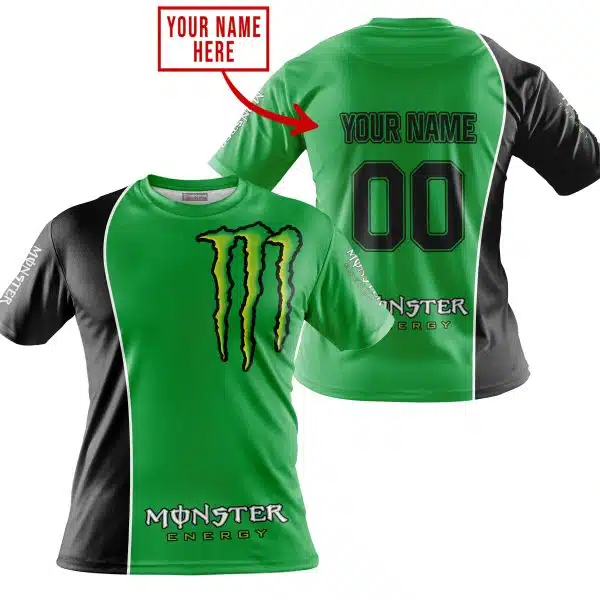 Limited Edition - Custom Name Motocrocss V2 - Monster  Energy - Green - Image 3