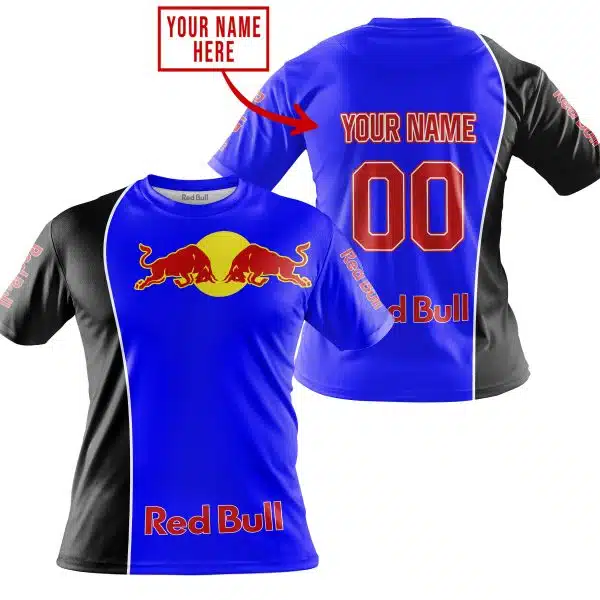 Limited Edition - Custom Name Motocrocss V2 - Red Bull - Blue - Image 4
