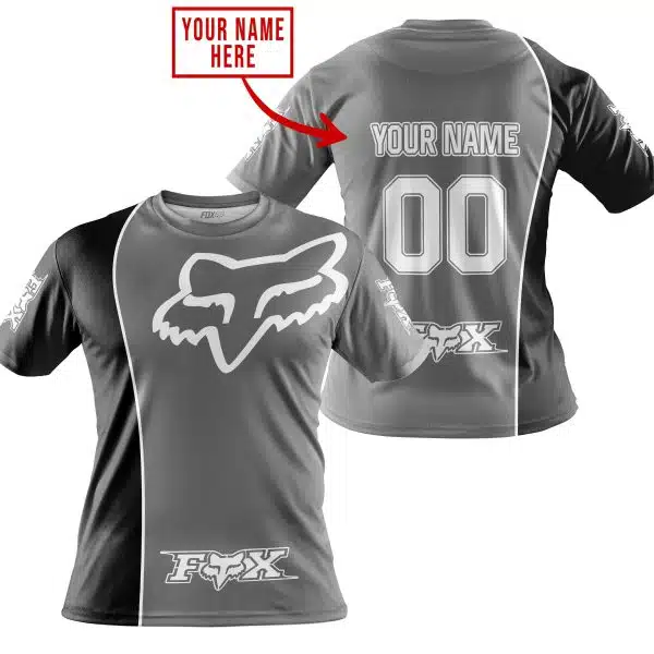 Limited Edition - Custom Name Motocrocss V2 - Fox Racing - Black Grey - Image 3