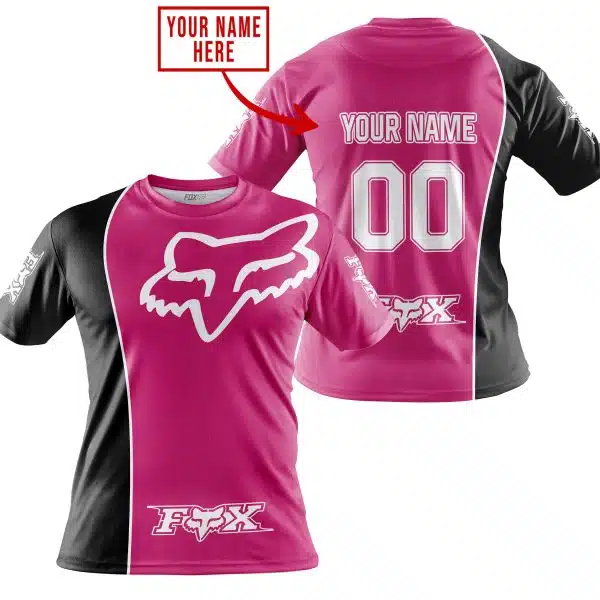 Limited Edition - Custom Name Motocrocss V2 - Fox Racing - Black Pink 1 - Image 3