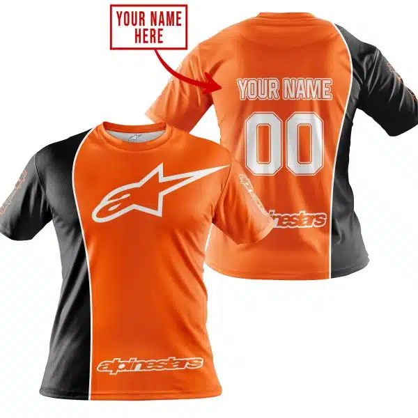 Limited Edition - Custom Name Motocrocss V2 - Alpinestars Black Orange - Image 3
