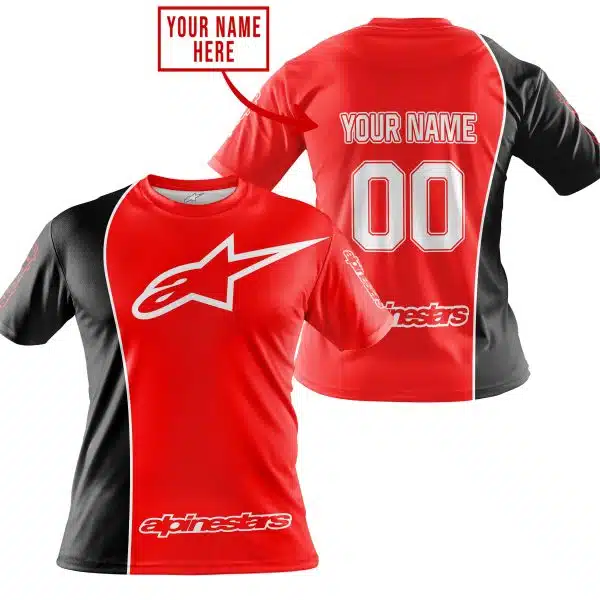 Limited Edition - Custom Name Motocrocss V2 - Alpinestars Black Red - Image 3