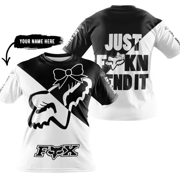 Just Fckn Send It – 3d All Over Printed – Fox Racing Girl – Black - Image 3