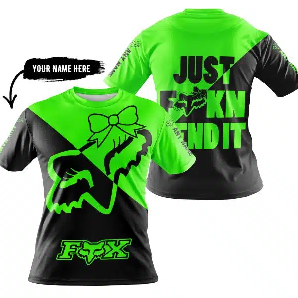 Just Fckn Send It – 3d All Over Printed – Fox Racing Girl – Green - Image 3