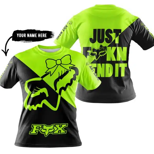 Just Fckn Send It – 3d All Over Printed – Fox Racing Girl – Neon - Image 4