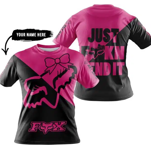 Just Fckn Send It – 3d All Over Printed – Fox Racing Girl – Pink 1 - Image 3