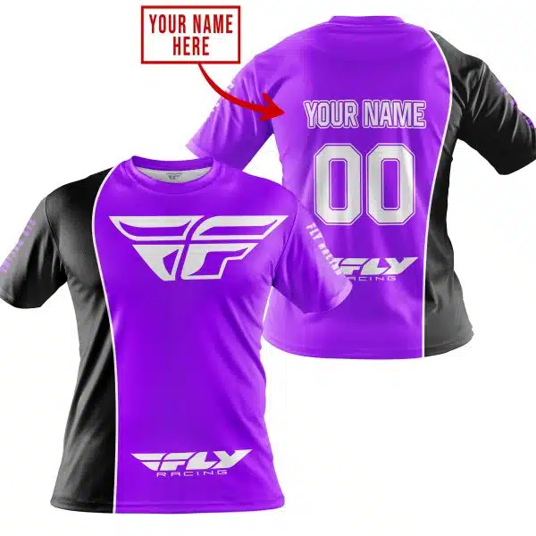 Limited Edition - Custom Name Motocrocss V2 - Fly Racing Purple - Image 3
