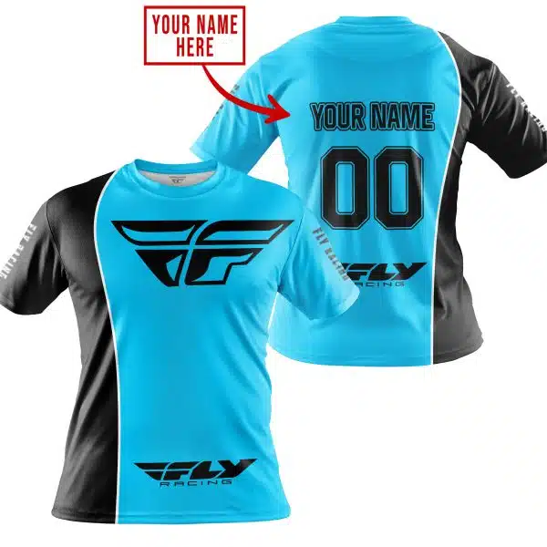 Limited Edition - Custom Name Motocrocss V2 - Fly Racing Sky Blue - Image 3