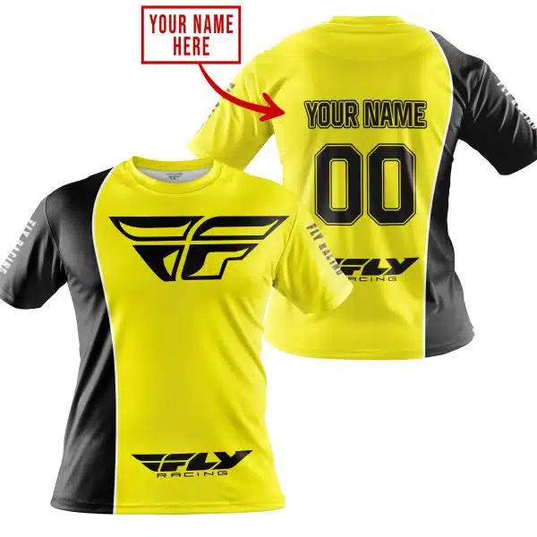 Limited Edition - Custom Name Motocrocss V2 - Fly Racing Yellow - Image 3