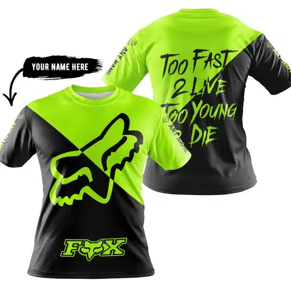 Too Fast To Live Too Young To Die - 3d All Over Printed - Fox Racing - Neon - Image 3