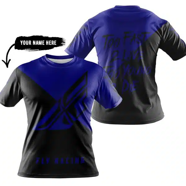 Too Fast To Live Too Young To Die - 3d All Over Printed - Fly Racing Navy - Image 3